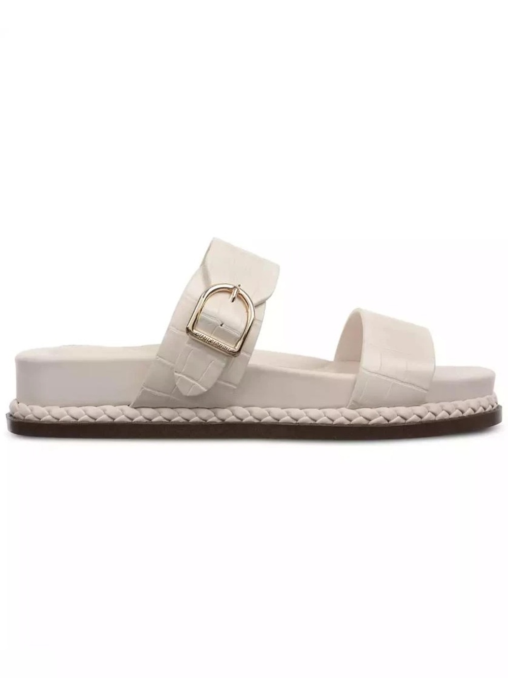 Giani Bernini Gianaa White Croc Double Strap Comfort Sandals NIBox Size 7.5 - Picture 2 of 13